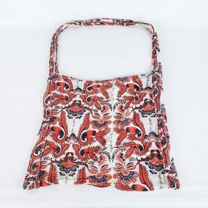 Free People Shopper Tote Bag Gauzy Orange Cream Bohemian Botanical Lightweight